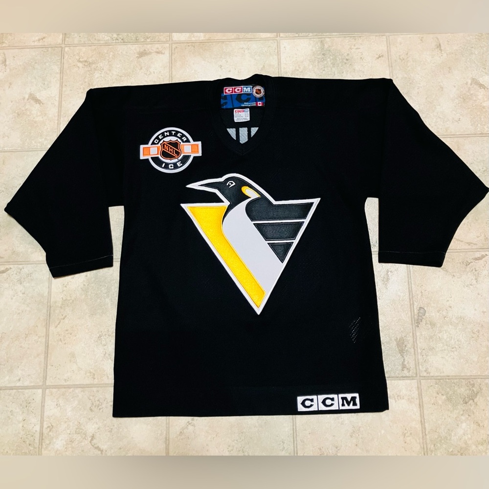 1990s Youth L/XL Pittsburgh Penguins Mario Lemieux Center Ice Hockey NHL Jersey